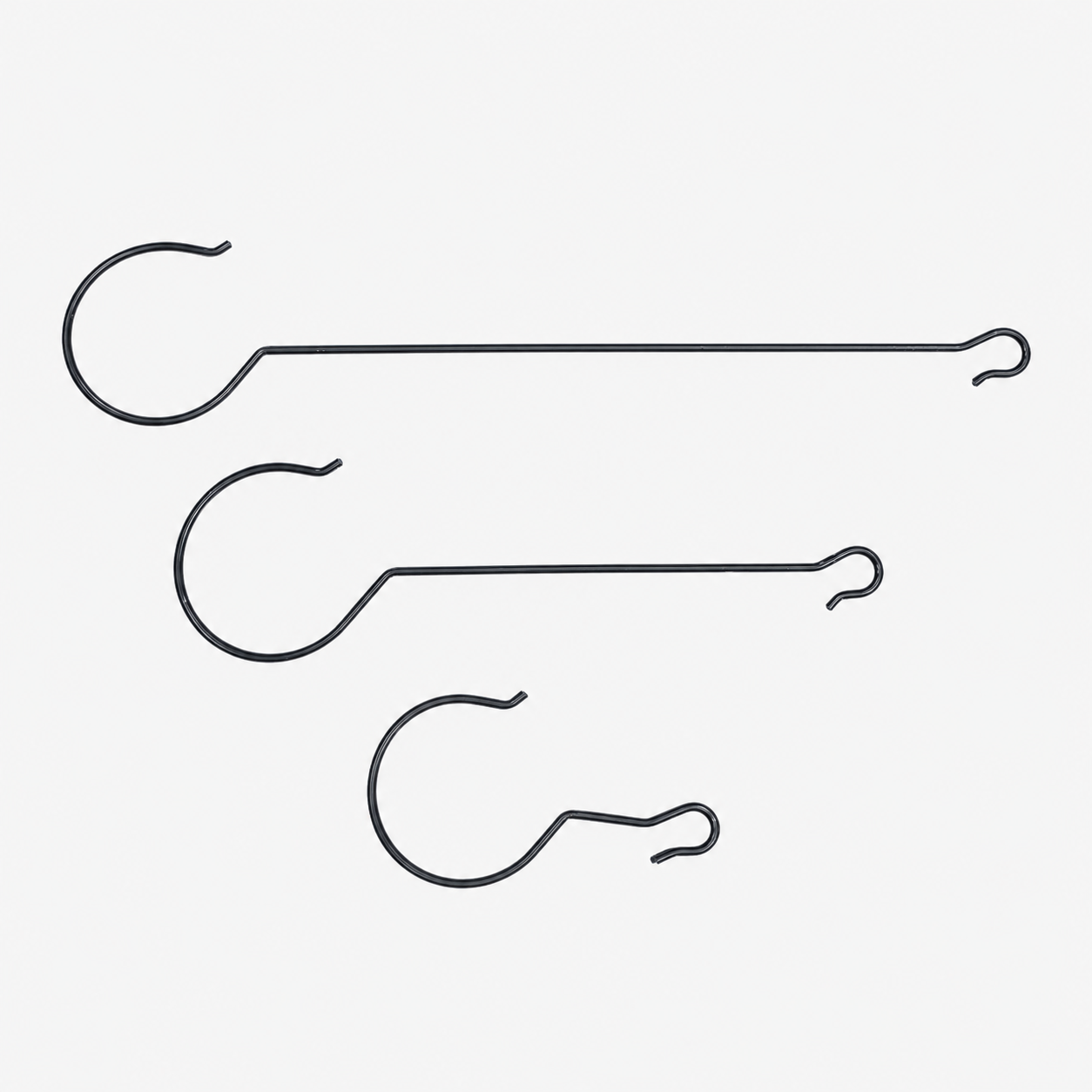 Lambright Country Chimes tree limb hanging hooks in three sizes 12-inch 24-inch and 36-inch shown side by side for comparison