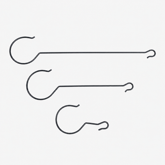 Lambright Country Chimes tree limb hanging hooks in three sizes 12-inch 24-inch and 36-inch shown side by side for comparison