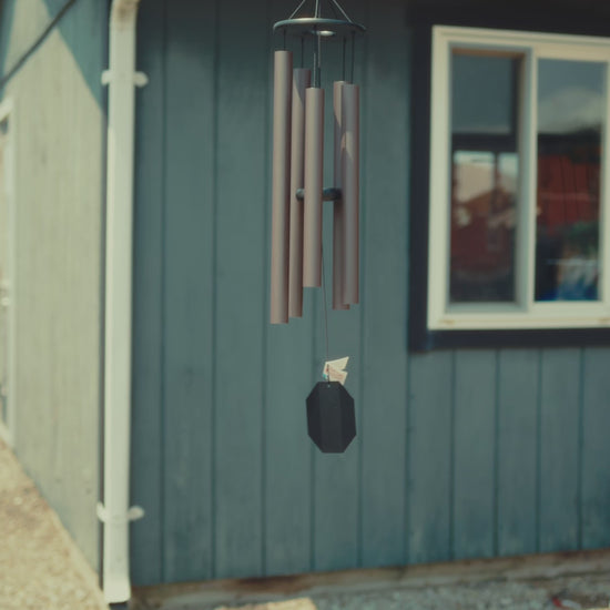 Video preview of the Ultimate Series wind chimes, showcasing the deep-tone resonance and premium Amish-made construction of these musically-tuned, handcrafted chimes.