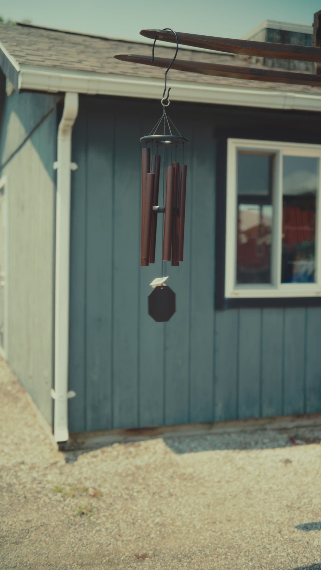 Video preview of the Biblical Bells series wind chimes, showcasing handcrafted, Amish-made chimes with a textured copper finish. These spiritually inspired instruments are hand-tuned for perfect pitch and offer a unique, historically resonant auditory experience.